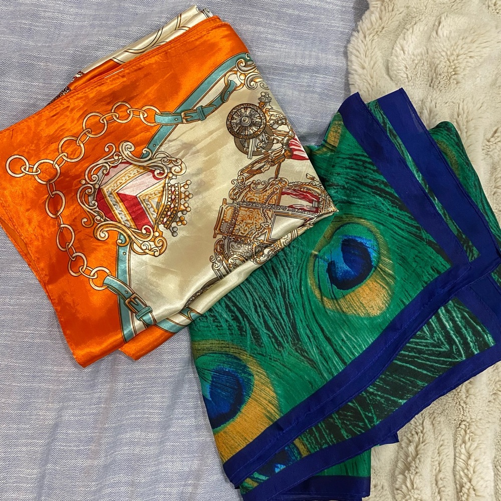 TWO Scarves That Can Be Tied As Tops Or On Purses, etc.